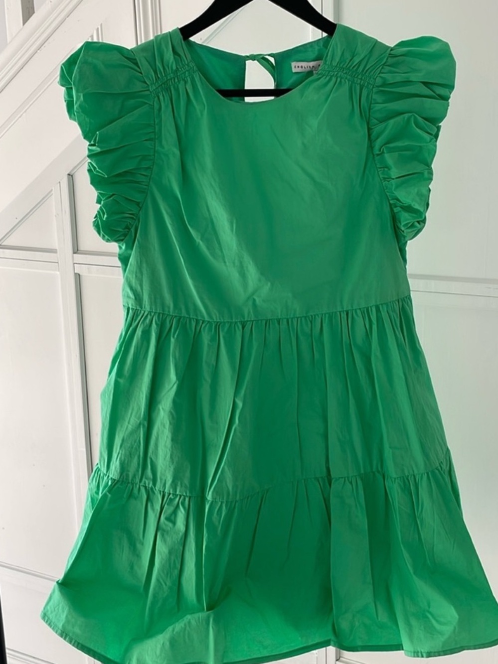 English Factory Emerald Tie-Back Mini Sundress